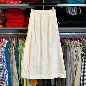 Free-Est white elastic waistband high side slits maxi skirt size XS NWOT